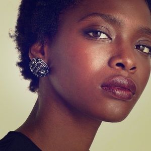 Zara Round Tweed Earrings